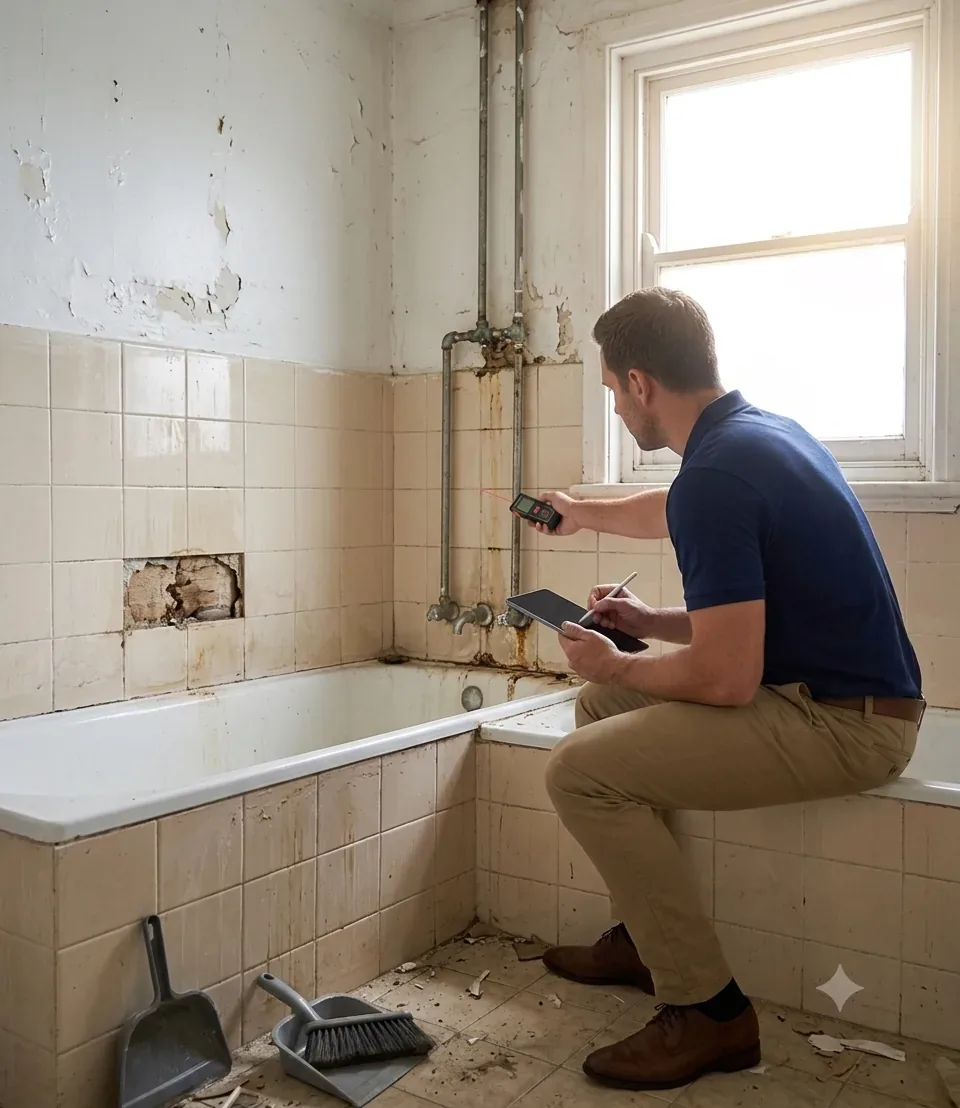 Bathroom renovation inspection and planning