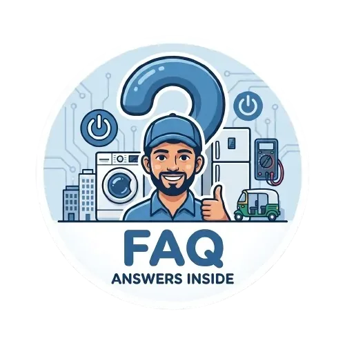 FAQ support sticker for appliance repair questions